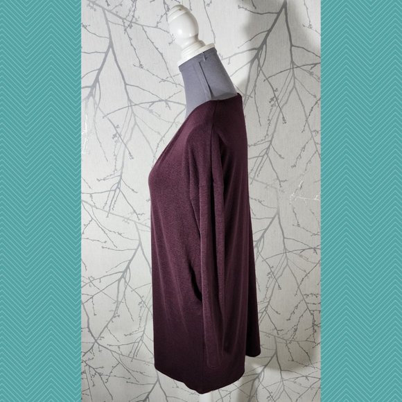 Wilfred Free Heathered Burgundy Knit Oversized Gail Tunic - Picture 2 of 4